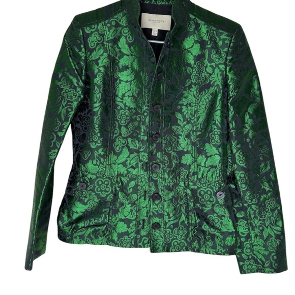 Burberry Green Floral Women's Jacket
